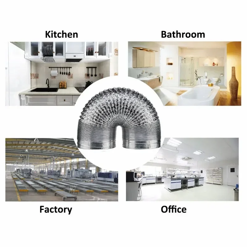 75/100/125/150mm Encrypted Aluminum Foil Ventilation Pipe Scalable Smoke Tube Kitchen Outlet Bathroom Exhaust Fan Hose aluminum foil ventilation pipe ventilation hose