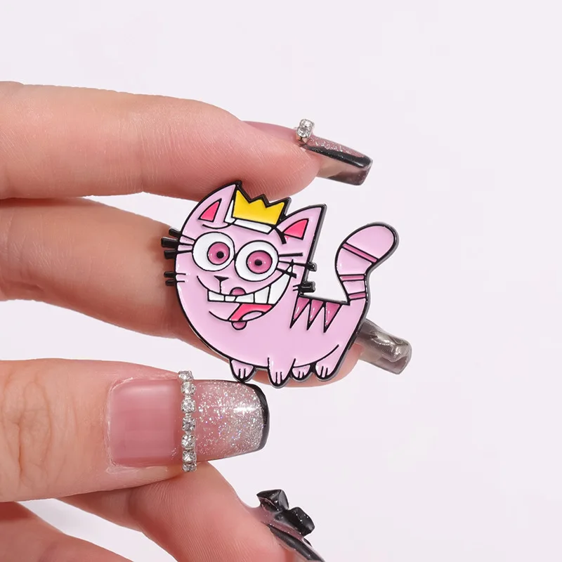 Comedy Animation Fairly Oddparents Enamel Pins Cute Cartoon Timmy Cosmo and Wanda Poof Metal Brooch Badge Backpack Accessory Gif