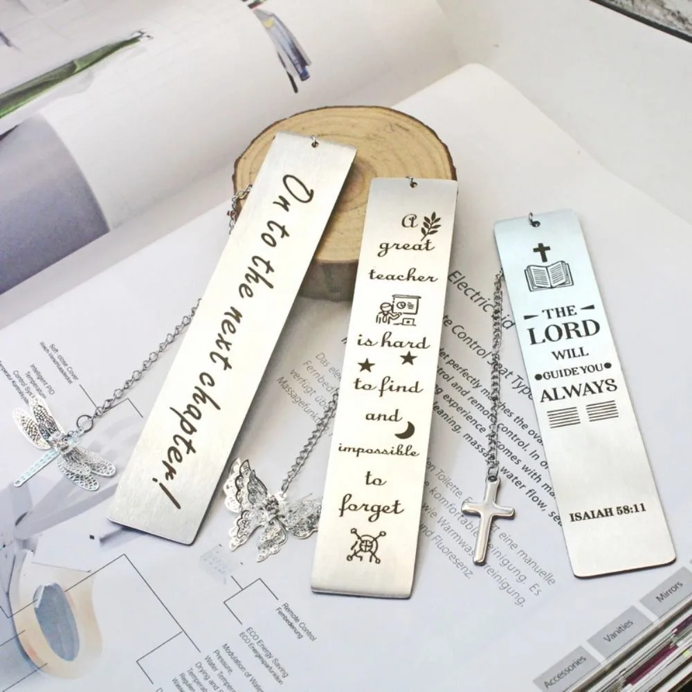 Silver Metal Bookmarks Vintage Jesus Book Marker with Pendant Religious Belief Reading Accessories School Supplies Book Lover