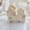 2pcs House Wooden Pen Holder Pencil container Makeup Brush Stationery storage box Student/ Office Desktop Storage Organiser 3