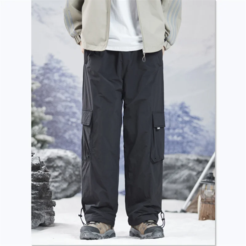 남성용 야외 스포츠 루즈한 캐주얼 바지, 흰 오리털 바지, 여행, 하이킹, 캠핑, 큰 사이즈, 겨울, 새로운