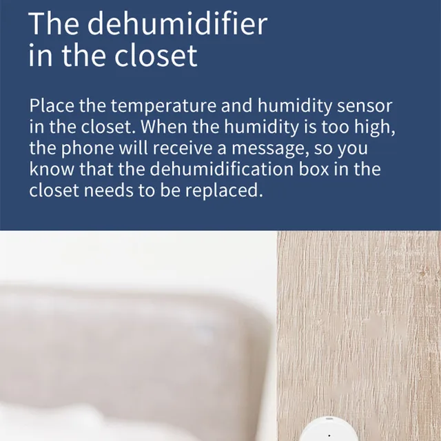 Haozee Zigbee 3.0 Temperature And Humidity Sensor Remote Monitor By Smart Life APP Battery Powered Work With Alexa Google Home 5