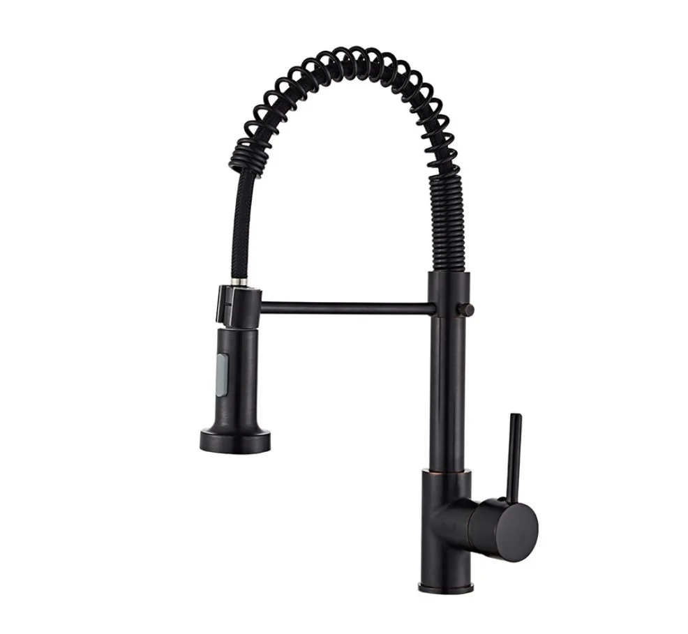 

Rozin Matte Black Kitchen Faucet Deck Mounted Mixer Tap 360 Degree Rotation Stream Sprayer Nozzle Kitchen Sink Hot Cold Taps