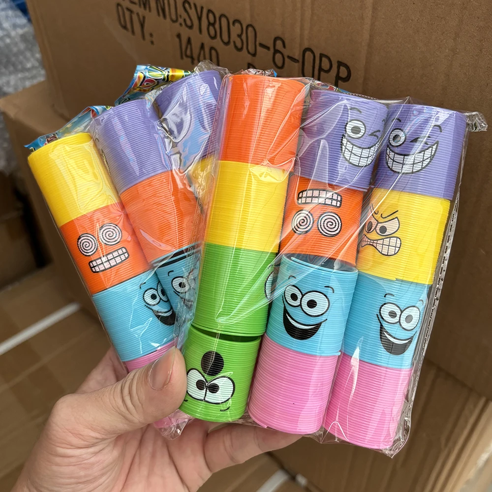 12/24PCS Regenbogen Magie Frühling Spielzeug Bunte Spule Party Gefälligkeiten für Kinder Geburtstag Pinata Füllstoffe Kindergarten Souvenir Geschenke groß