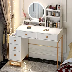 Muebles de dormitorio con luz LED, tocador de lujo, armario de almacenamiento Simple, una pequeña Red roja Ins, tocador de viento