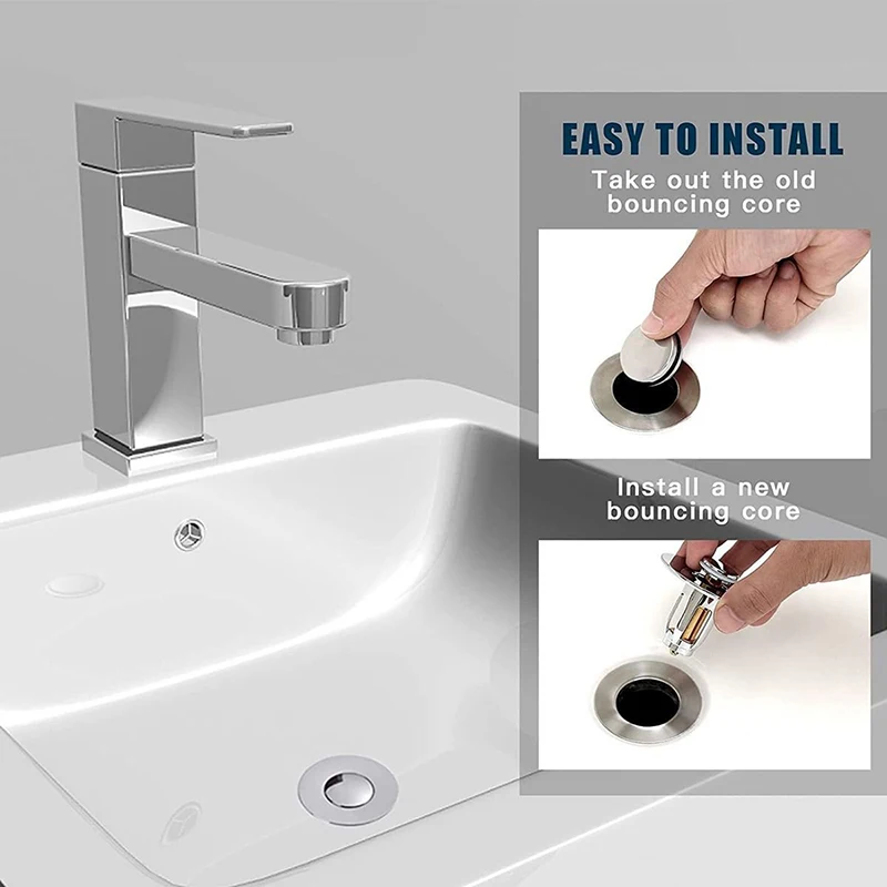 Stainless Floor Drain Shower Accessories Sink Drain Pop-up Push-type Drain Filter Universal Wash Basin for Bathroom or Kitchen