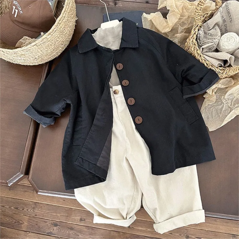 Fashion Baby Girl Boy Cotton Trench Kid Windbreak Jacket Spring Autumn Child Dust Coat Loose Kid Outwear Baby Clothes 1-10Y