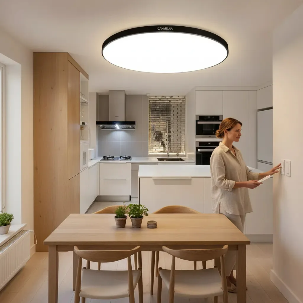 Dimmable Modern LED Ceiling Light Fixture with Remote Control