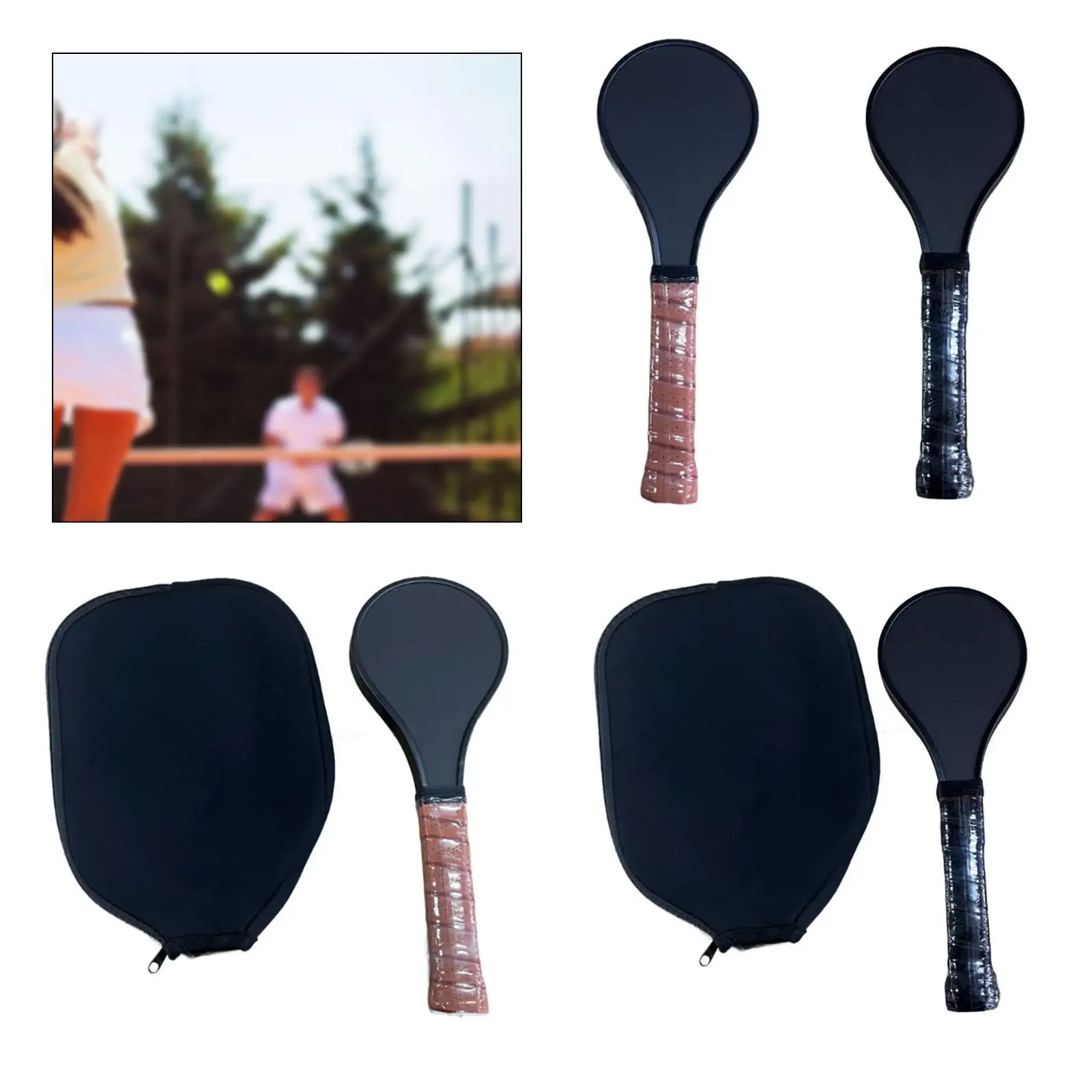 Pickleball Sweet Spot Paddle Pickleball Training Equipment Portable Long Handle Racquet for Beginners and Advanced