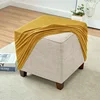Solid Color Ottoman Stool Cover Stretch Polar Fleece Square Footstool Covers All-inclusive Footrest Slipcover Living Room Home 3