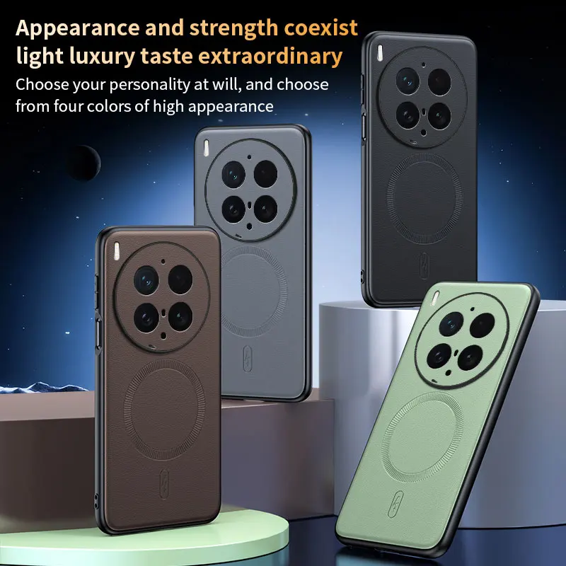 Premium Soft Leather Magnetic Protective Case - Full Silicone Cover
