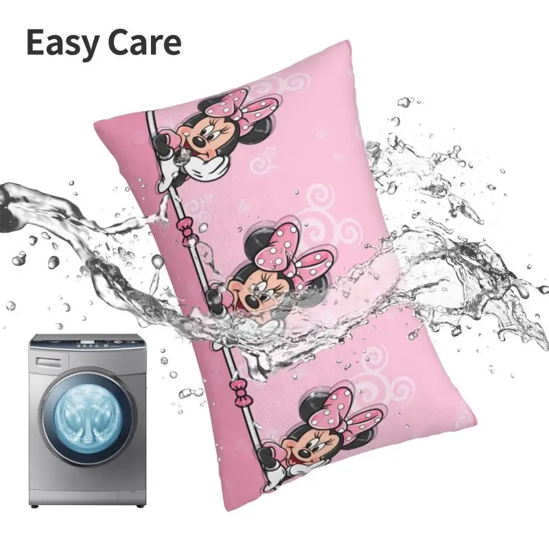 Custom Minnie Mouse Anime Cartoon Velvet Cute Throw Pillow Cases Rectangle 6