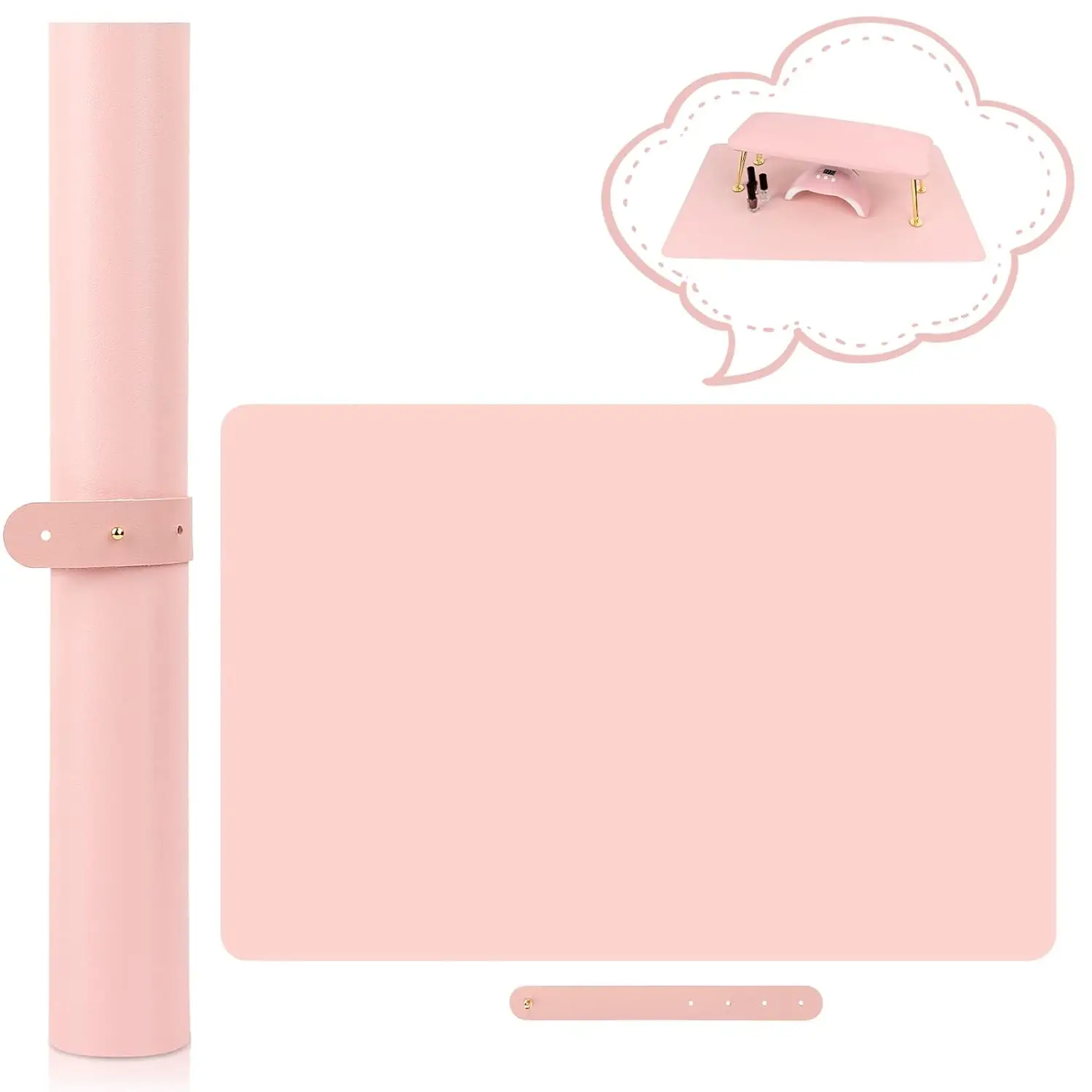 Nail Art Table Mat Portable Nail Art Armrest Professional Microfiber Leather Mat Salon