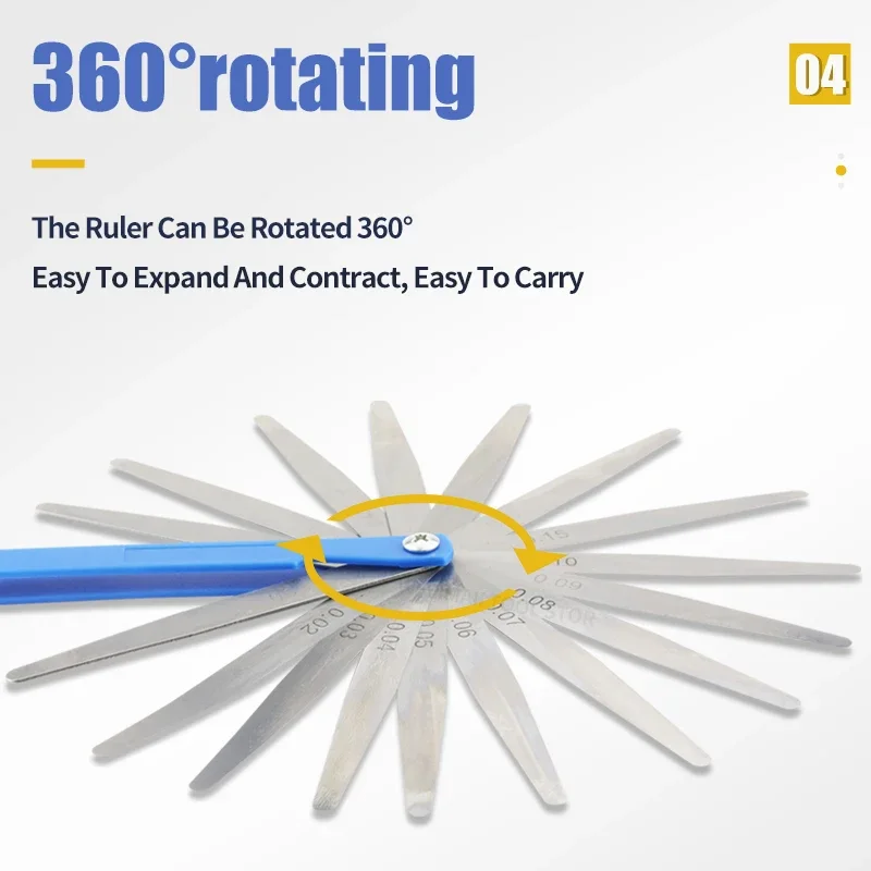 TYTURE 150A17 Feeler Gauge Metric Probe for Gap Gauge Blade Measuring Tool Spark Plug Set Blade Packing Thickness