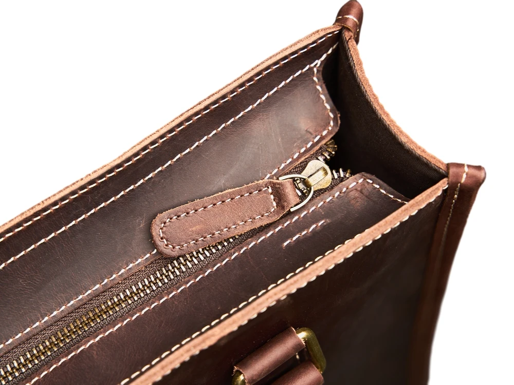 Vintage Echtes Leder männer Schulter Tasche Große Kapazität Totes Männer Handtasche Mode-Business Aktentasche Männliche Schulter Messenger – Detail 15