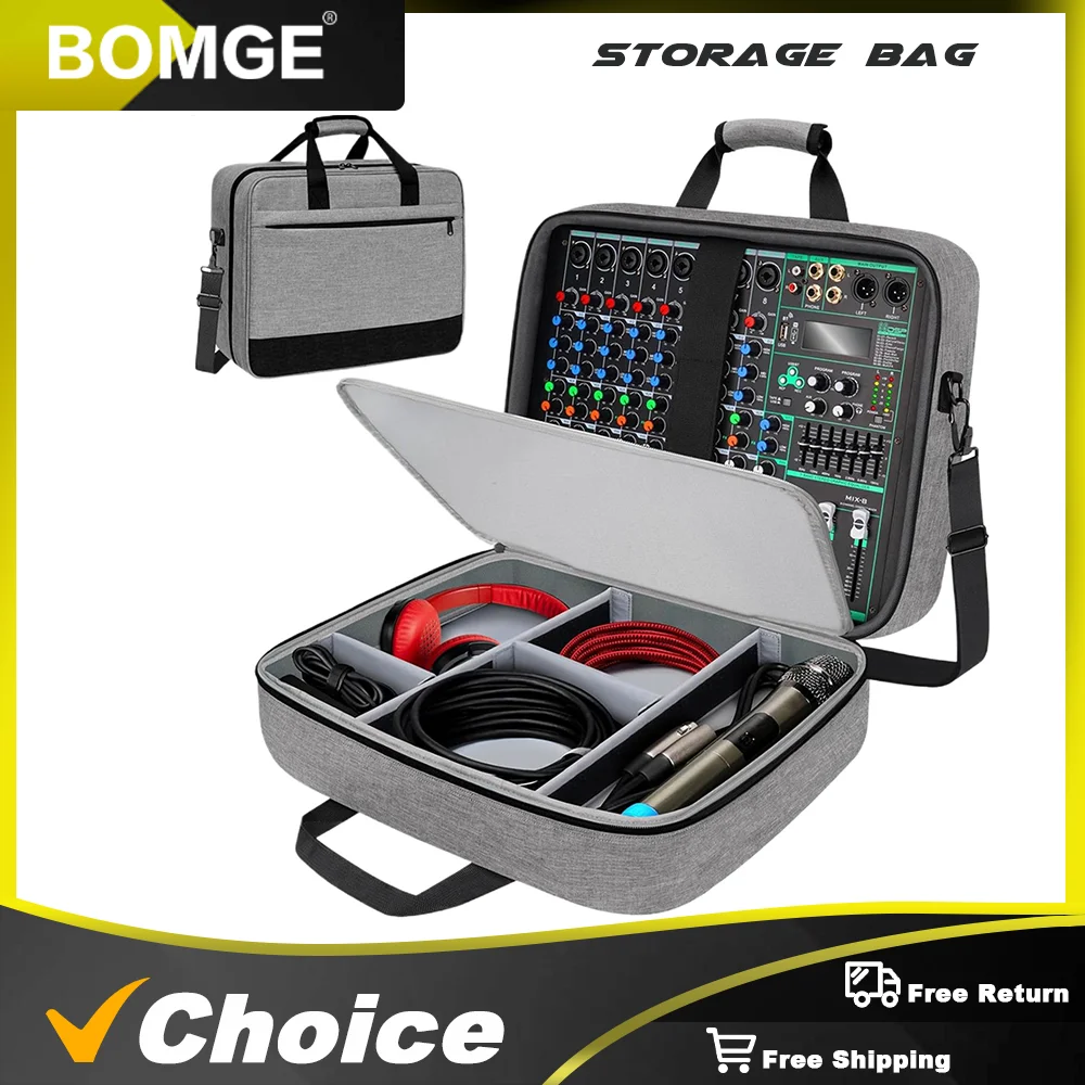 Audio Mixer Bag Recording Equipment Bag DJ Mixer Protective Compact Audio DJ Case with Adjustable Storage Sound