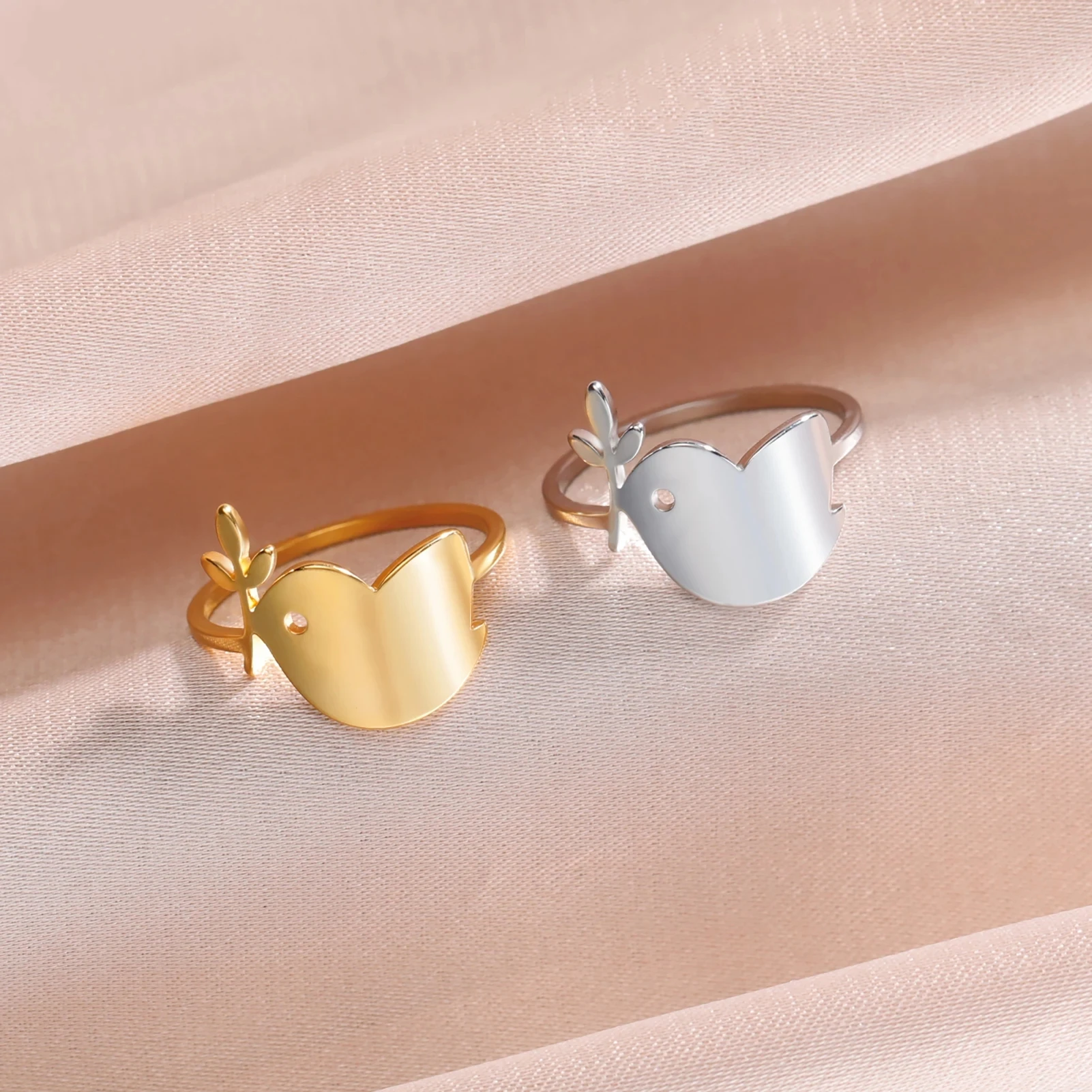 COOLTIME Phoenix Birds Ring for Women Men Dove Swallow Eagle