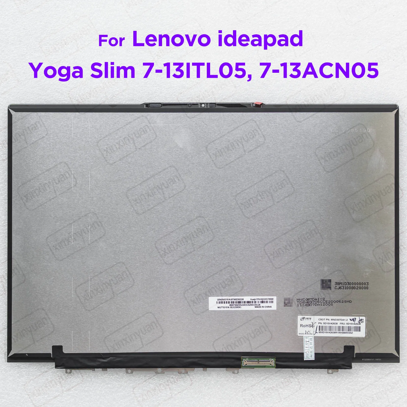 

13.3 Laptop LCD Screen Assembly for Lenovo ideapad Yoga Slim 7-13ITL05 7-13ACN05 82CU 82CY WQXGA 2560X1600 Display Panel 40pins