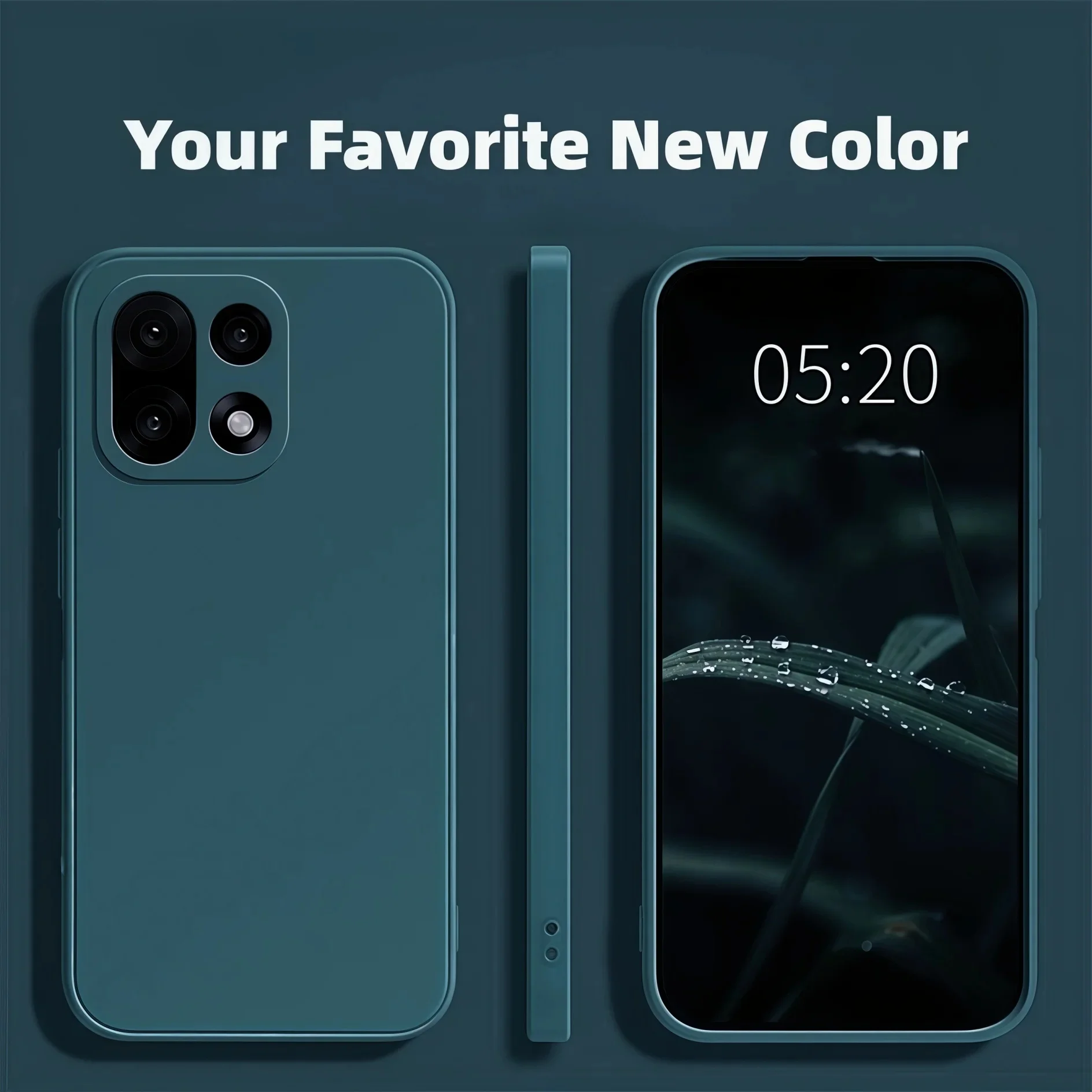 Elegant Shockproof Liquid Silicone Phone Case in Solid Color