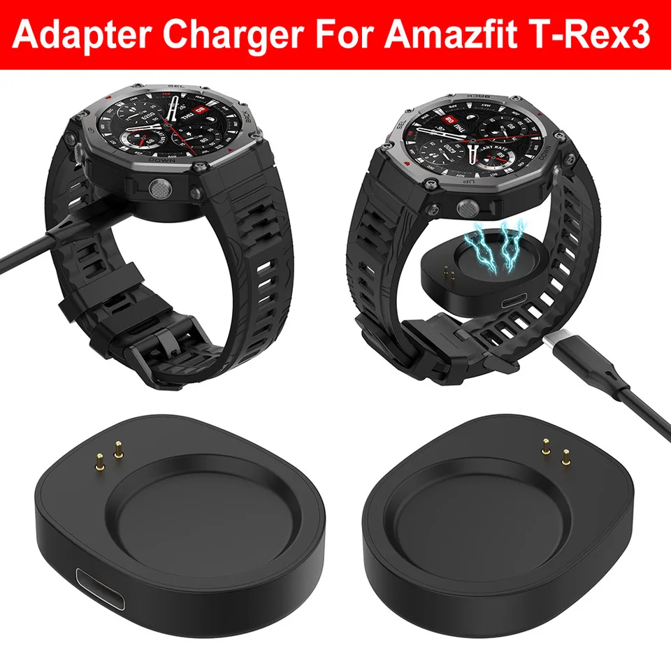 Adaptateur Chargeur Magnétique USB-C Pour Montre Connectée - Compatible Amazfit T-Rex 3 Et Balance A2322 - Noir (Sans Câble)