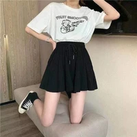 MEXZT 5Xl Summer Shorts Skirts Women Elastic High Waist Casual Wide Leg Shorts Korean A Line Loose Mini Skirt Black Short Pants - Image 2