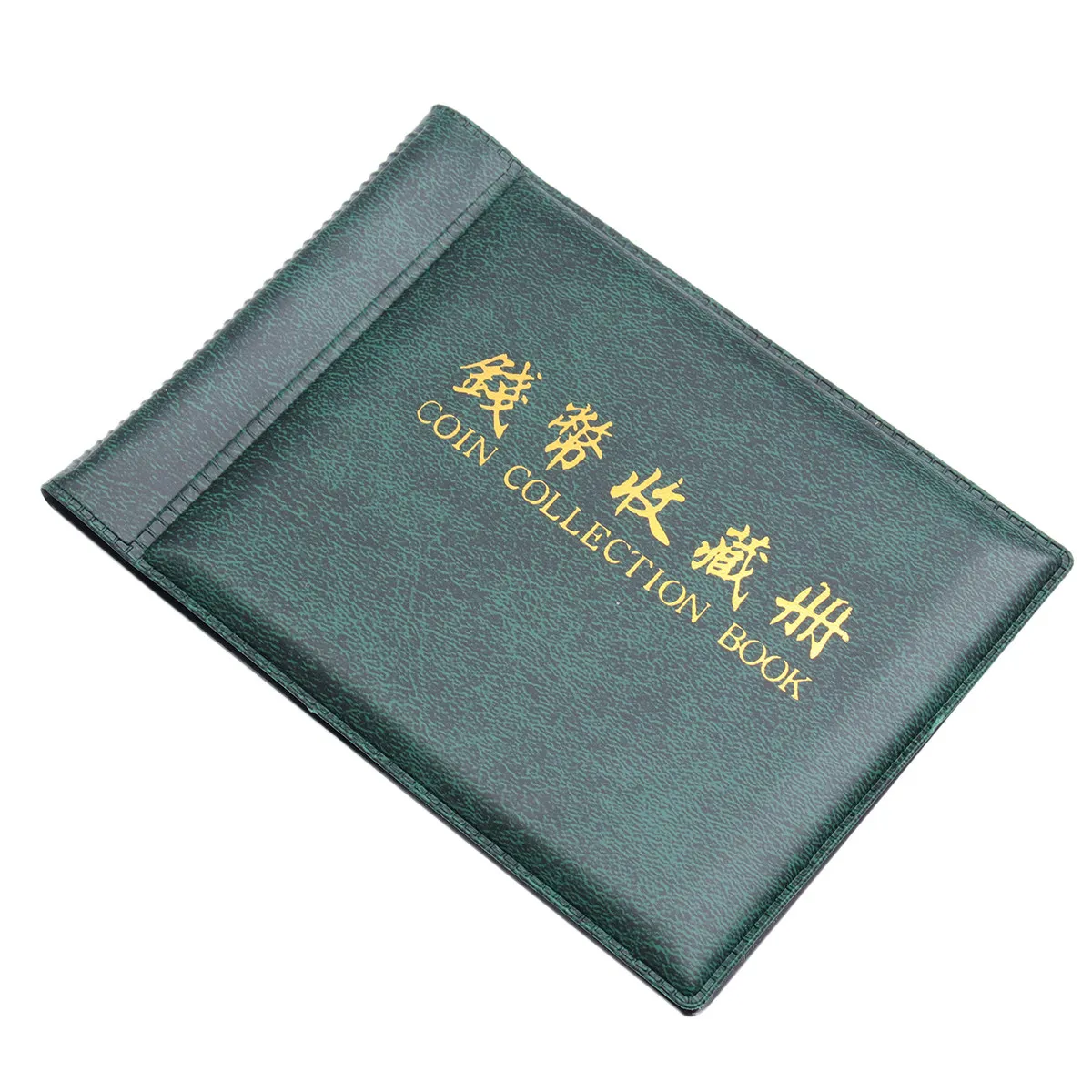 60포켓 동전 수집 앨범북 휴대용 컴팩트 138x98mm 짙은 녹색 PU 커버 OPP 페이지 동전, 캡, 토큰, 배지 등에 적합