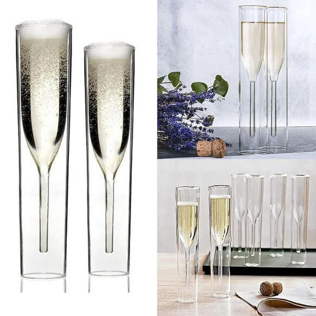 110ml/4oz Wholesale Champagne Glass Double Wall Bubble Wine Tulip Cocktail  Glasses Goblet Champagne Flutes - China Bar Glass and Champagne Glass price