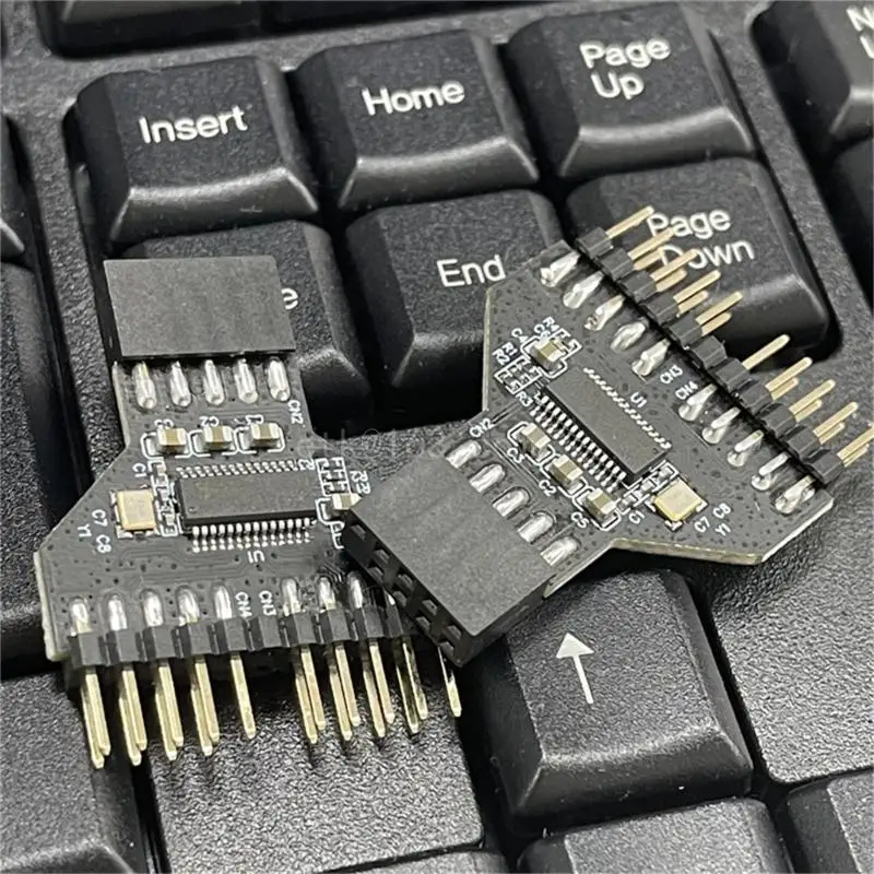 USB 2.0 9핀 스플리터 마더보드 USB 9핀 헤더 1-2 확장 어댑터