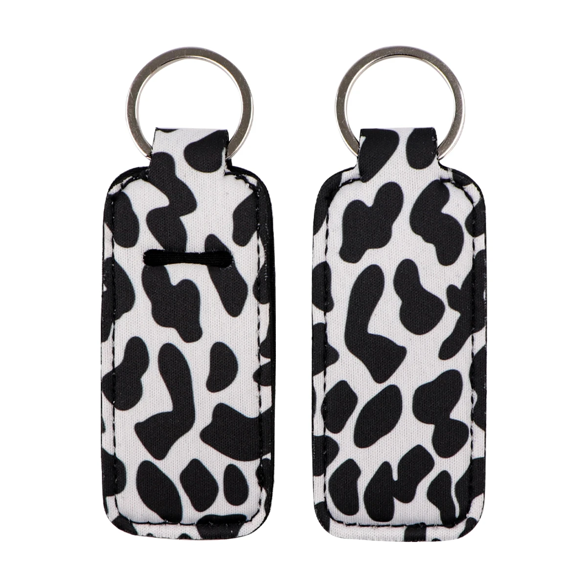 Leopard Print Lipstick Holder Keychain - Fashionable Chapstick and Lip Balm Accessory