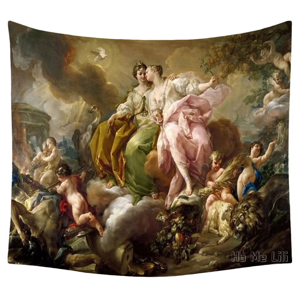 Tapestry Decorations Greek Art Italian Mythology Paradise Four Rivers Female Anthropomorphic Poster Tapestry Designer Room Ornament