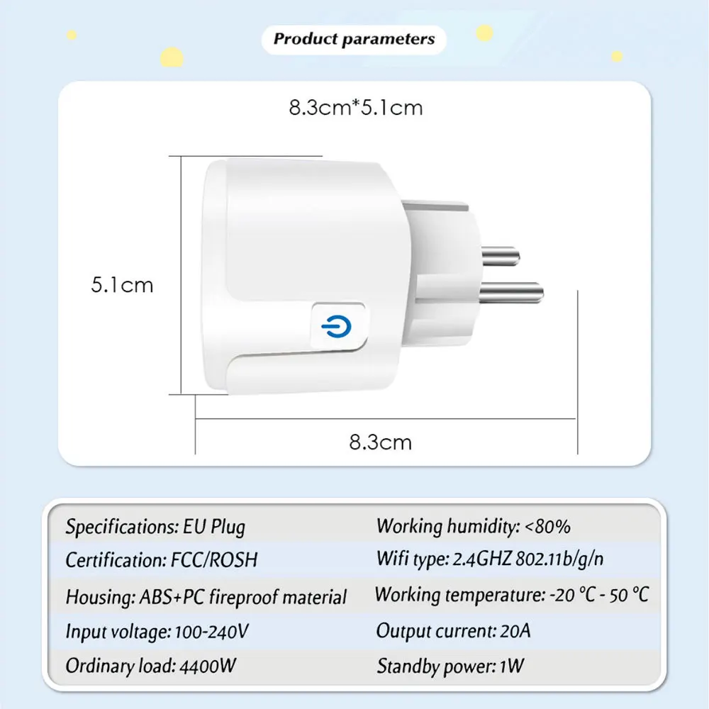 adaptador16A Alexa voice hand with power metering Machine remote control graffiti wifi smart socket plug European regulation