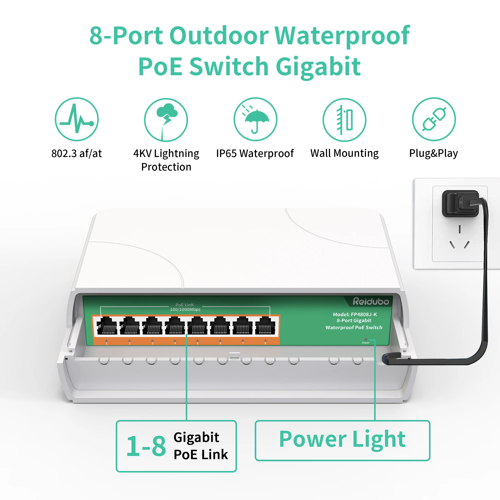 8-port-gigabit-poe-switch-waterproof-1000-mbps-120w-ieee8023af-at-power-over-ethernet-unmanaged-outdoor-network-switch