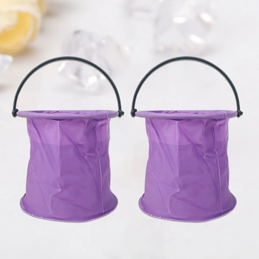 2Pcs 접이식 PVC 펜 세척 버킷 페인팅 브러시 클리너 보관 손잡이 휴대용 페인팅 도구 버킷 가정 학교 야외용