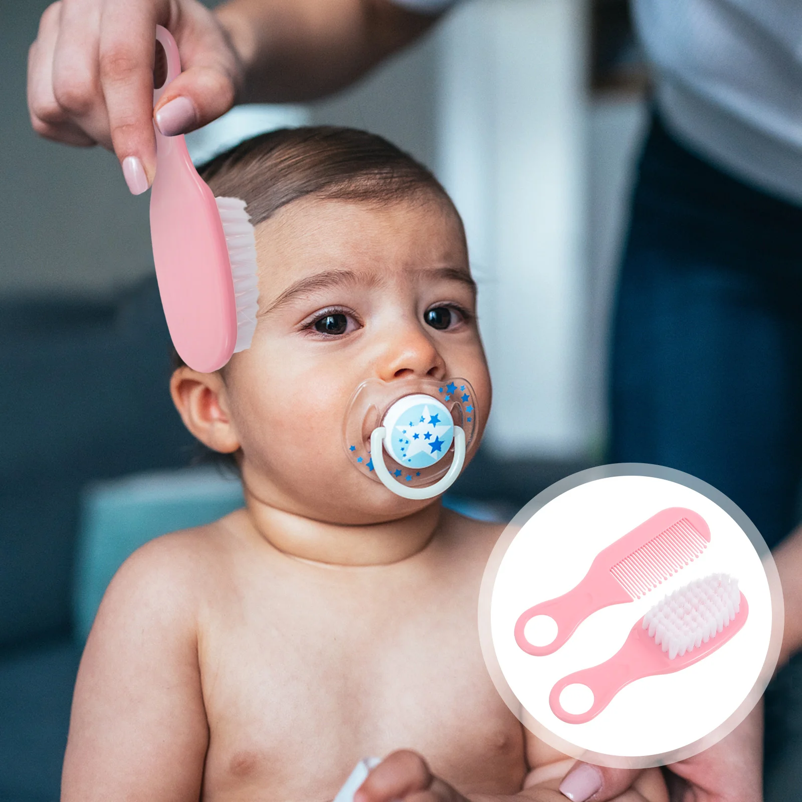 

1 bottles set hair comb set portable newborn brush bathing hair safety comb for infant toddler bottles hair brush