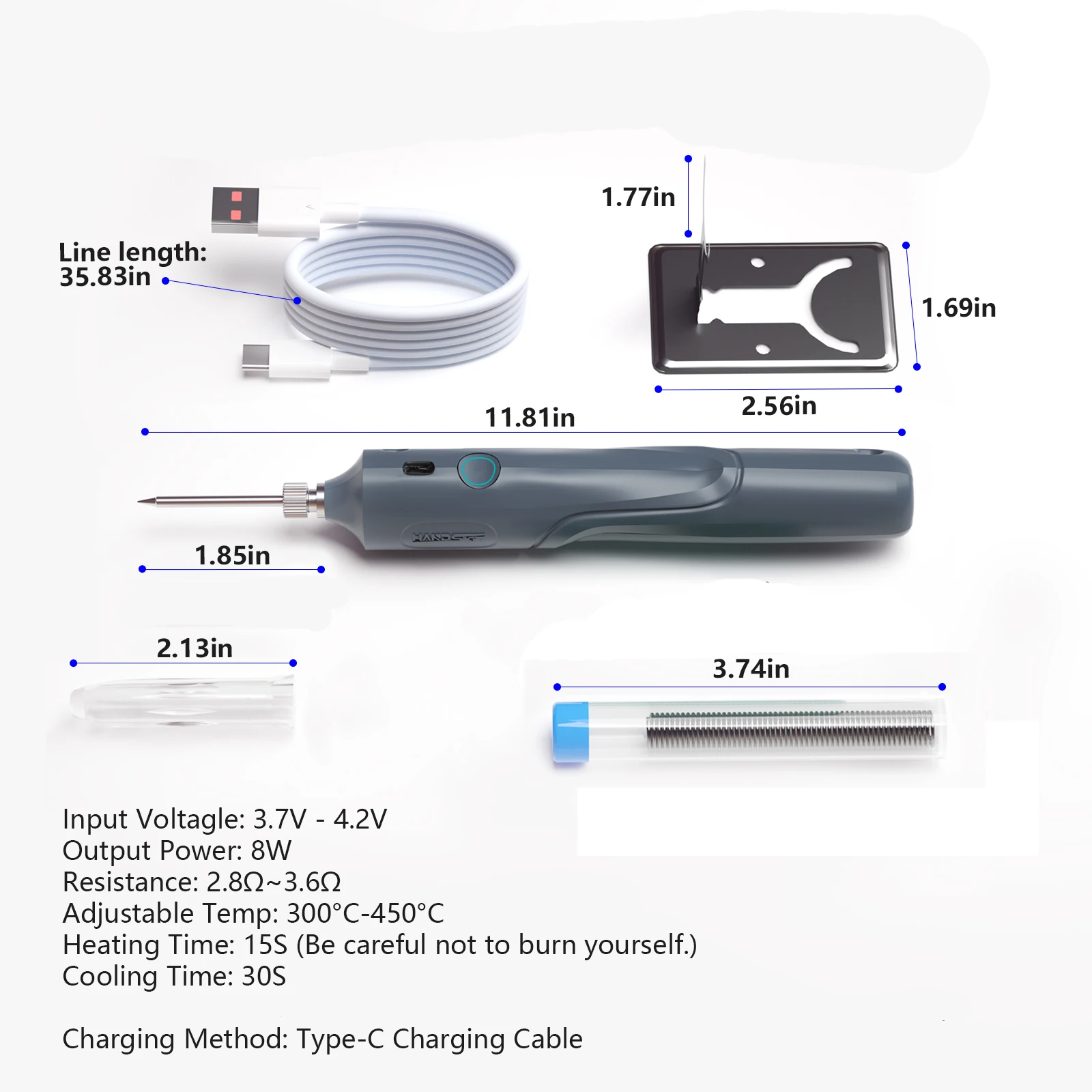 K Saldatore USB Type-C PD/QC Saldatore Elettrico Ad Alta Potenza Da 96 W 100 ℃ ~450 ℃ Strumento Di Saldatura Per Riparazione A Temperatura Regolabile - Foto 9