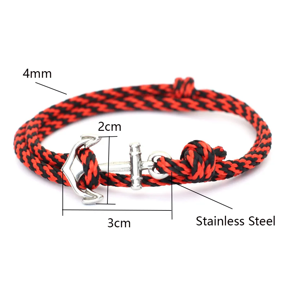 Men Adjustable Nautical Anchor Bracelet