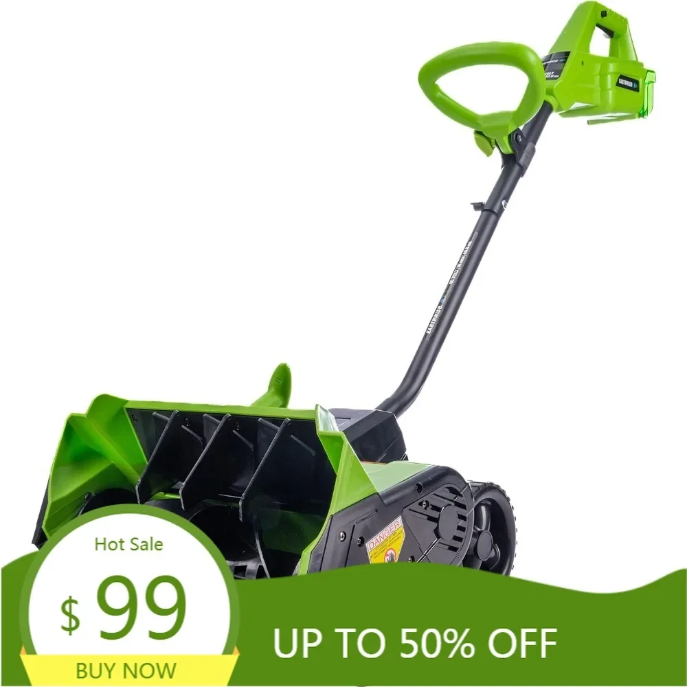 earthwise sn74016 40-volt cordless electric snow shovel, brushless motor, 16-inch width, 300lbs/minute (battery and charger incl