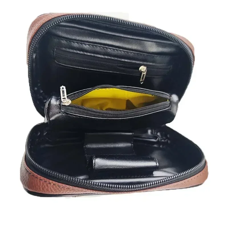 Pipe Bag Cigarette Holder Smoking Paper Holder Case Wallet Bag Holds 2 Pipes Portable Leather Smoking tobacco pipe 6
