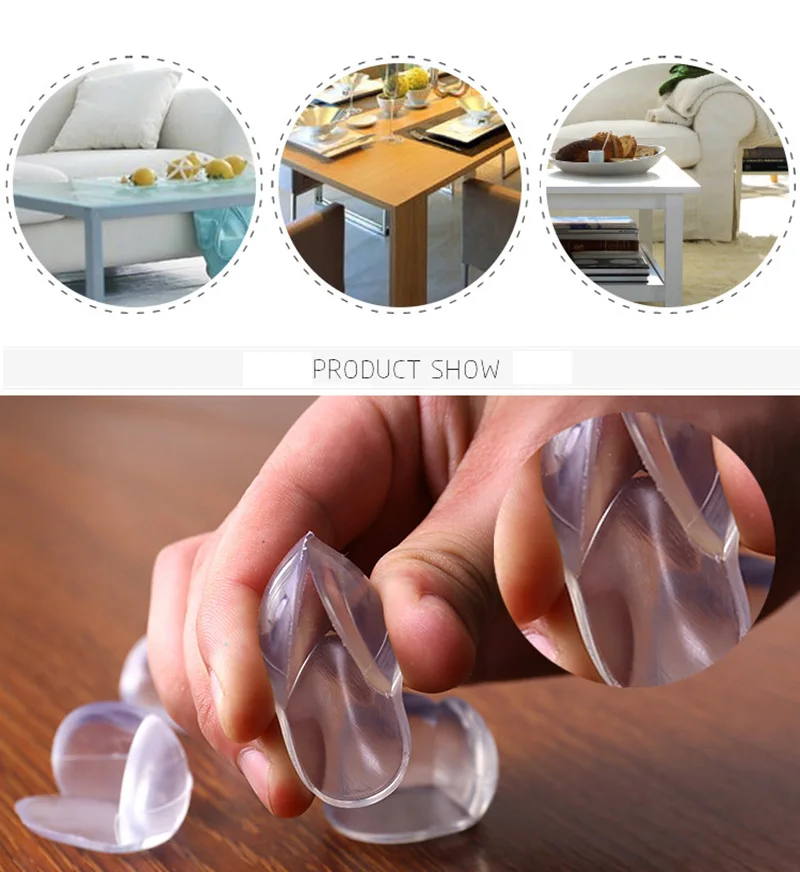 Silicone table corner protector table corner protector table edge protector furniture anti collision strip Child baby safety silicone protector Table corner edge protection cover Children anticollision edge & guards 4/8Pcs