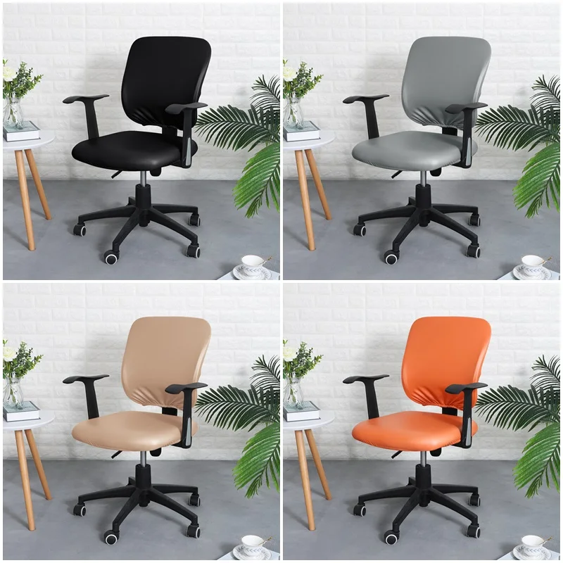 Impermeável PU Leather Office Chair Cover, Seat Cover, Cadeiras de