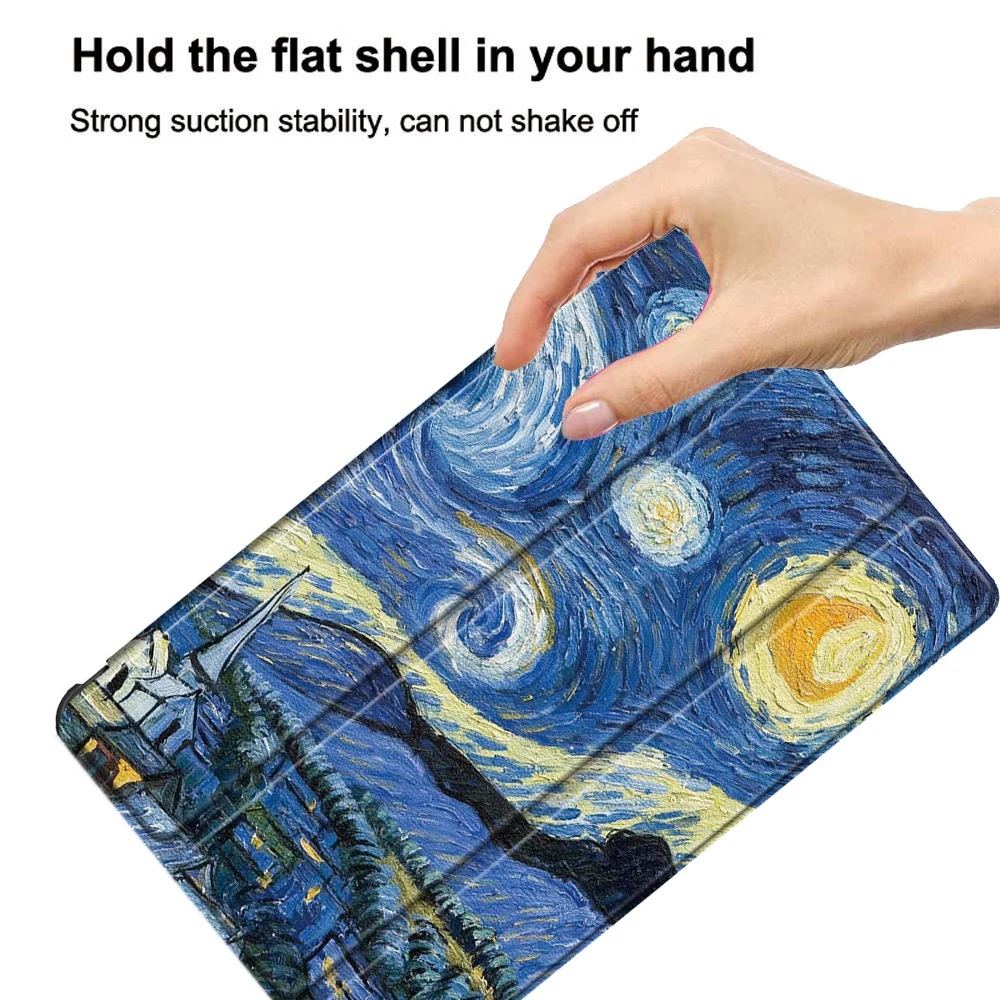 Tri-Fold Magnetic Tablet Case with Hard Shell