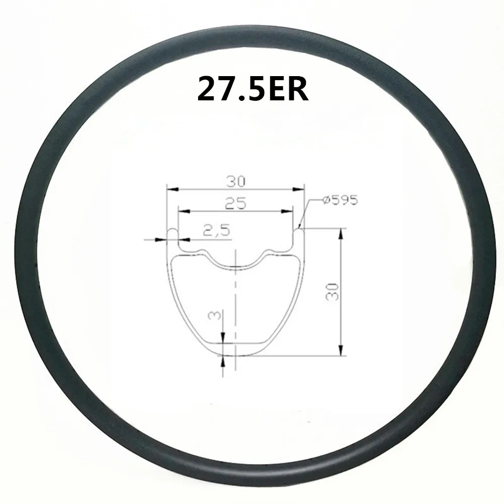 275InchCarbonMountainBikeRim30x30mmXCTubulessBicycleWheel