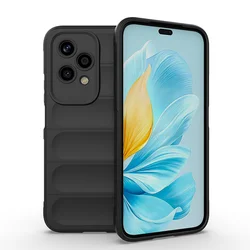 Luxury Matte Soft TPU Shockproof Phone Case with Invisible Airbag Protection for Honor200Lite (Black)