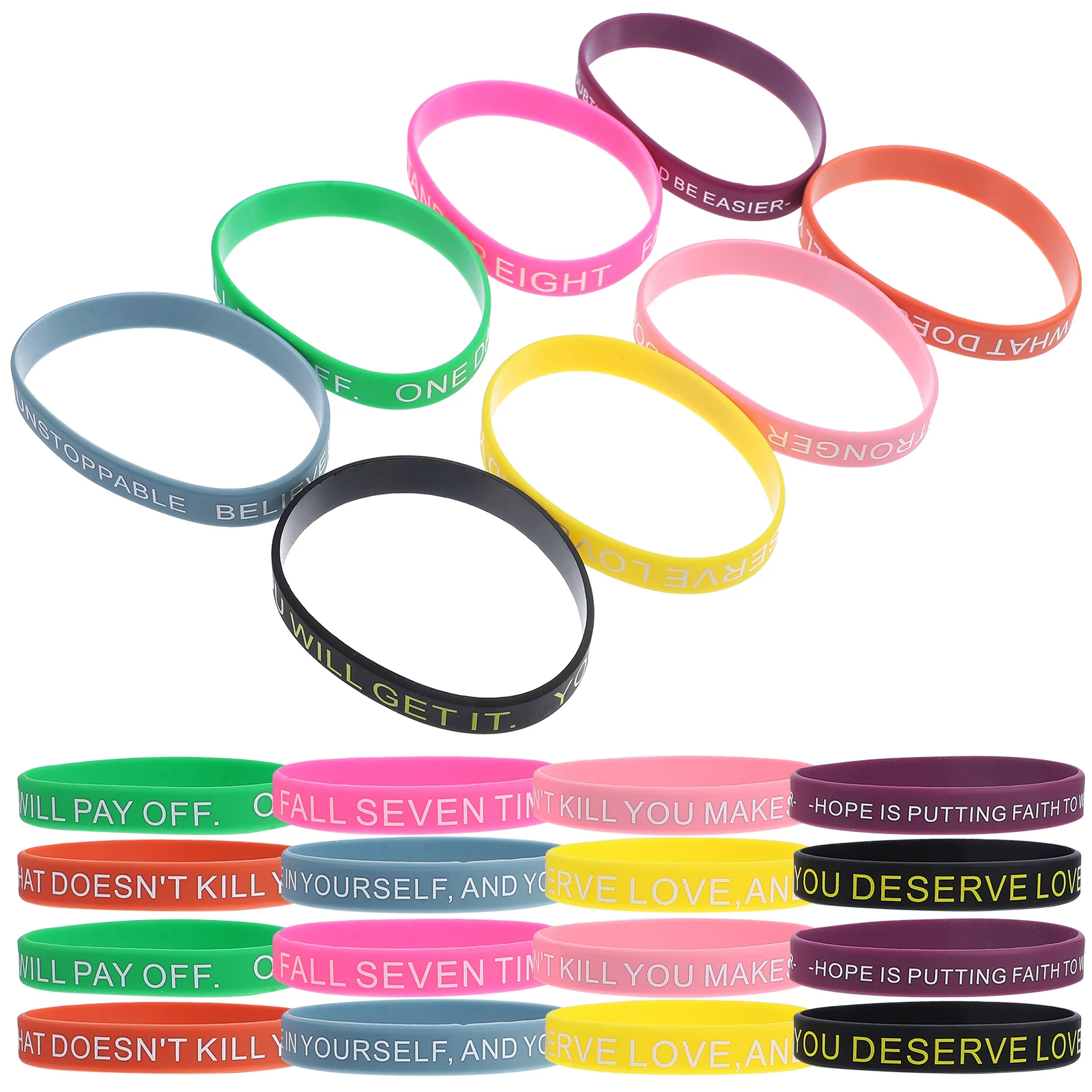 

DIY Wristband Motivational Quote Men's Bands Silicone Quotes Bracelets Wristbands Inspirational Straps Unisex