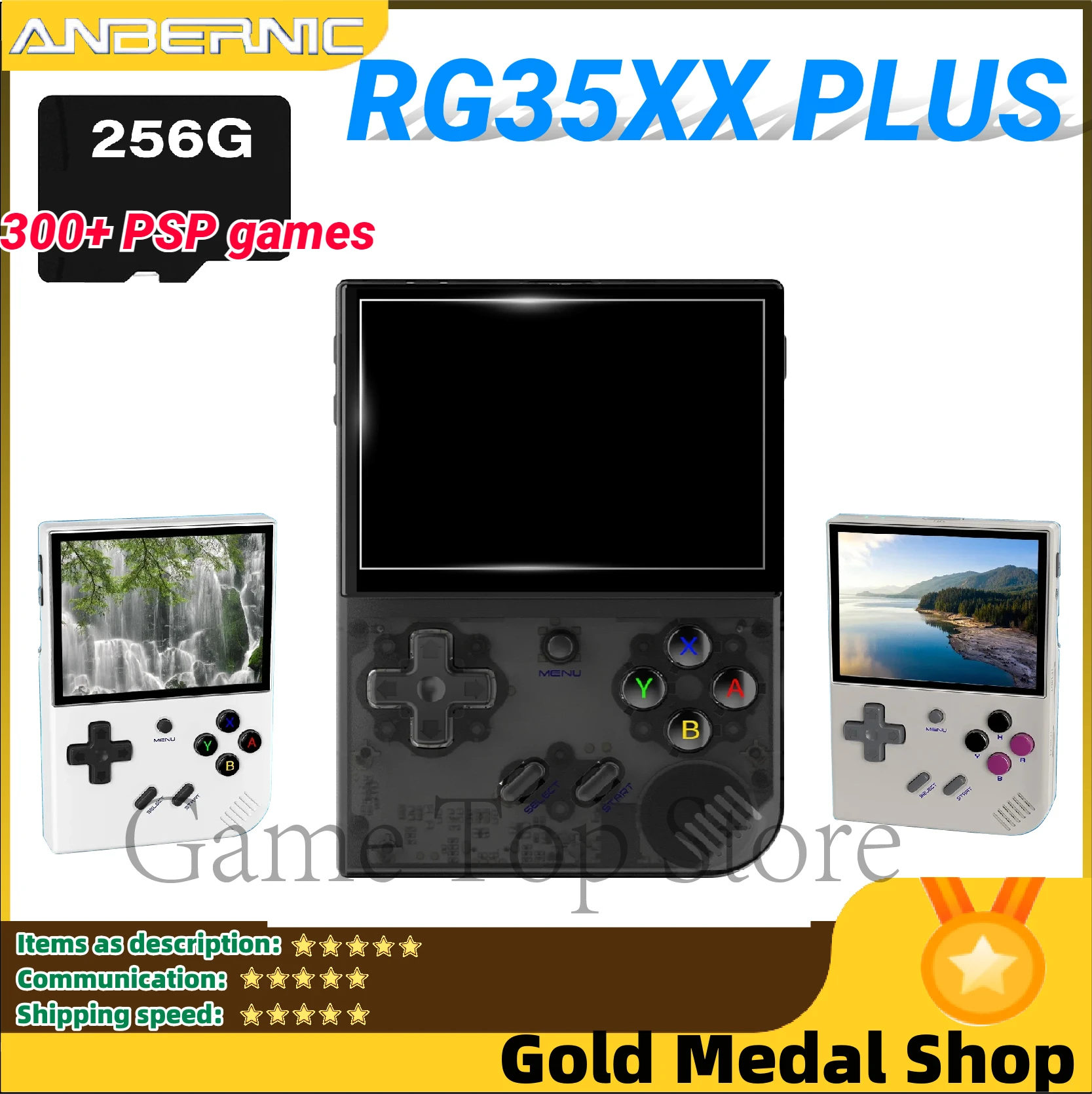 

ANBERNIC RG35XX PLUS Retro Handheld Game PlayerBuilt-in 64G TF Classic Games Support-HDMI TV Portable For Travel Kids Gift PSP
