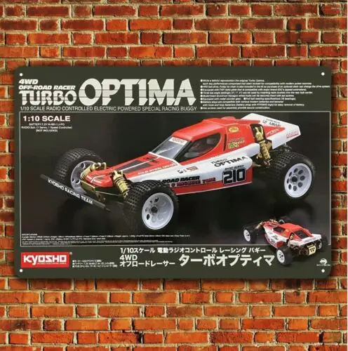 

Металлический постер Kyosho Turbo Optima, винтажный жестяной знак на радиоуправлении автомобиля, 20x30 см