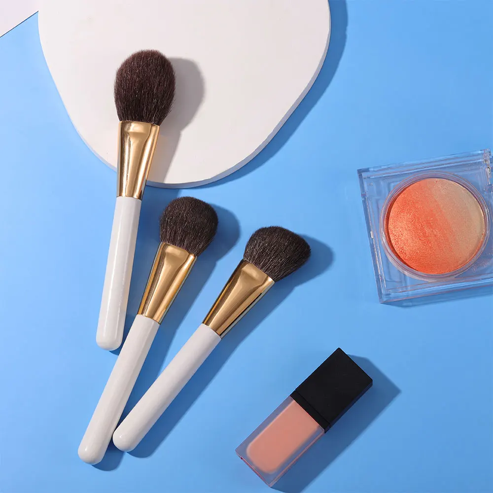 OVW White Makeup Brushes Face Cosmetic Powder Blush Contour Blending  Highlight 3pcs Make up Brush Beauty Tool - AliExpress