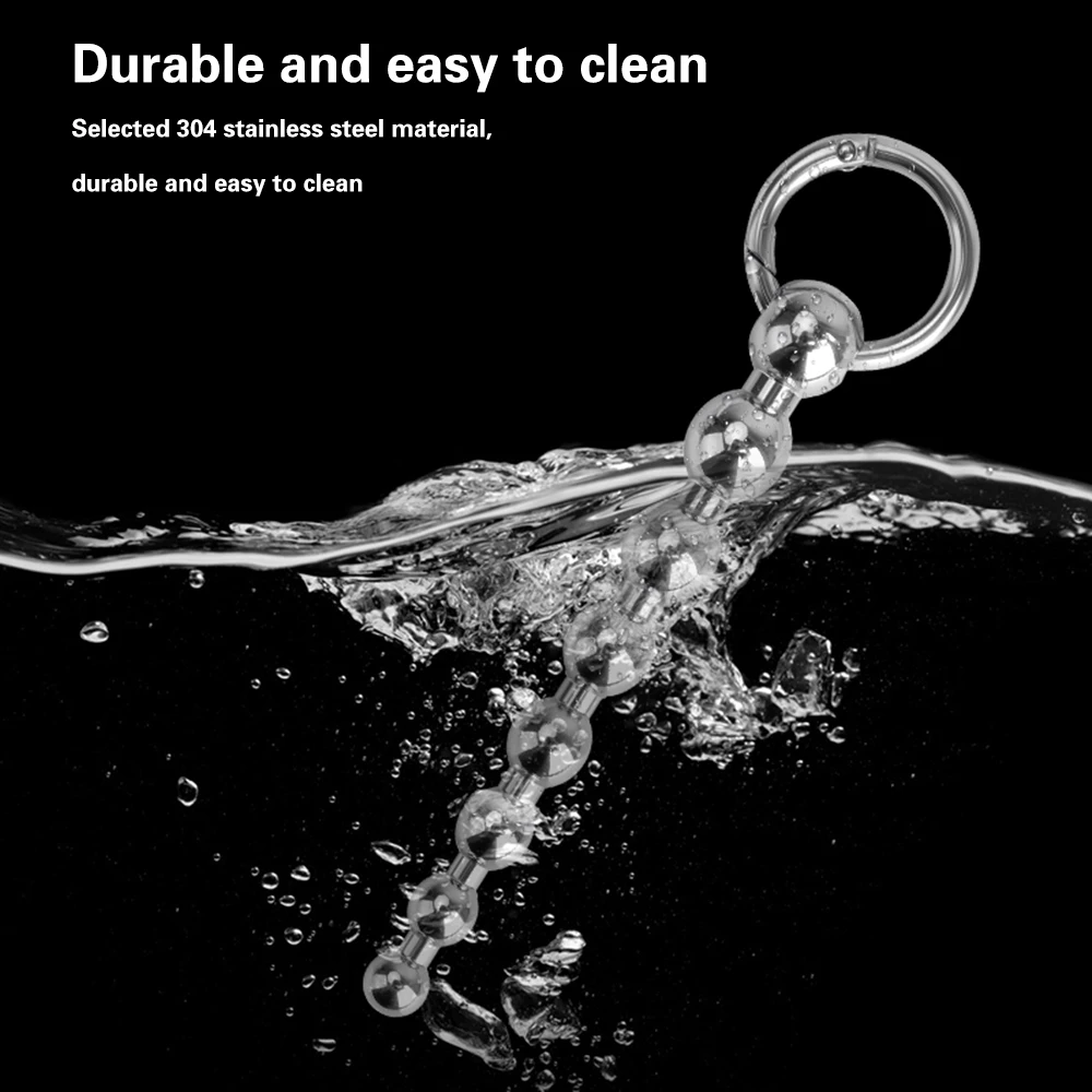 Stainless Steel Urethral Pull Beads Sounding Massager SM Insert Catheter Penis Plug Male Adult Stimulator Sex Toys