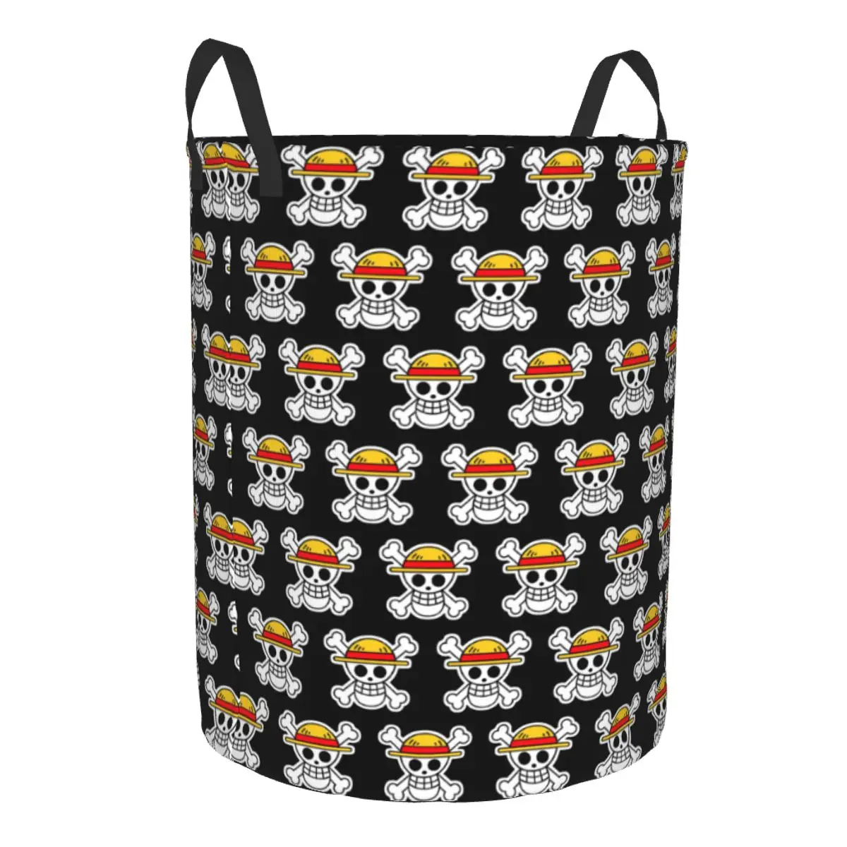 Pirates Skull One Pieces Laundry Basket Collapsible Japanese Anime Manga Hamper for Nursery Toys Organizer Storage Bins