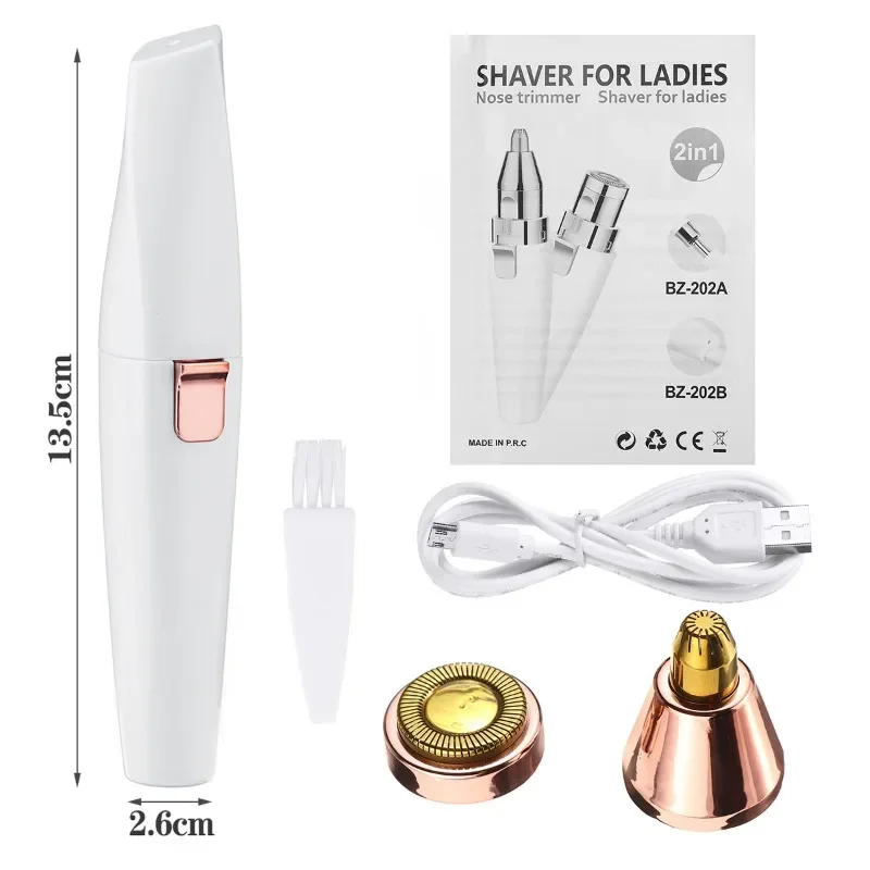 Electric eyebrow trimmer Hair removal instrument Lady Shaver Eyebrow trimmer Automatic eyebrow 2 in 1